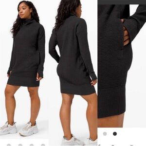 Lululemon Call for Cozy Dress Black EUC 8